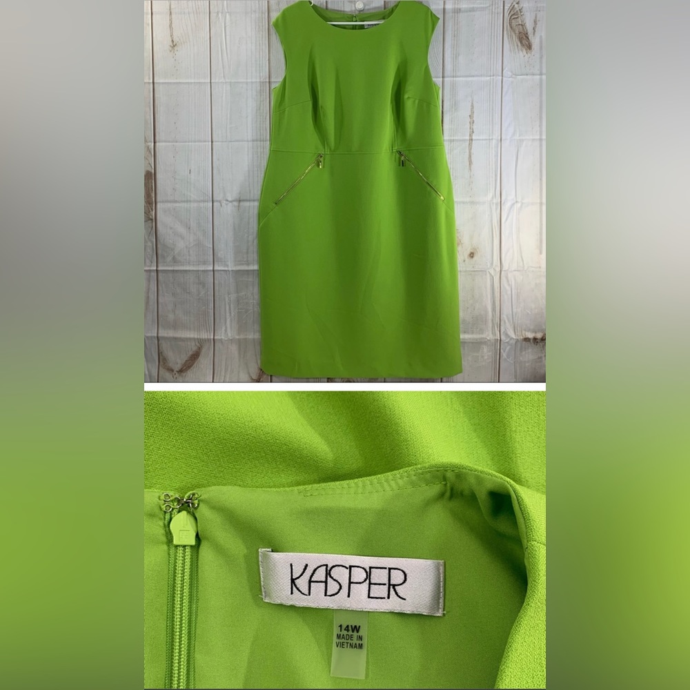 Kasper Green Sleeveless Dress Size 14W